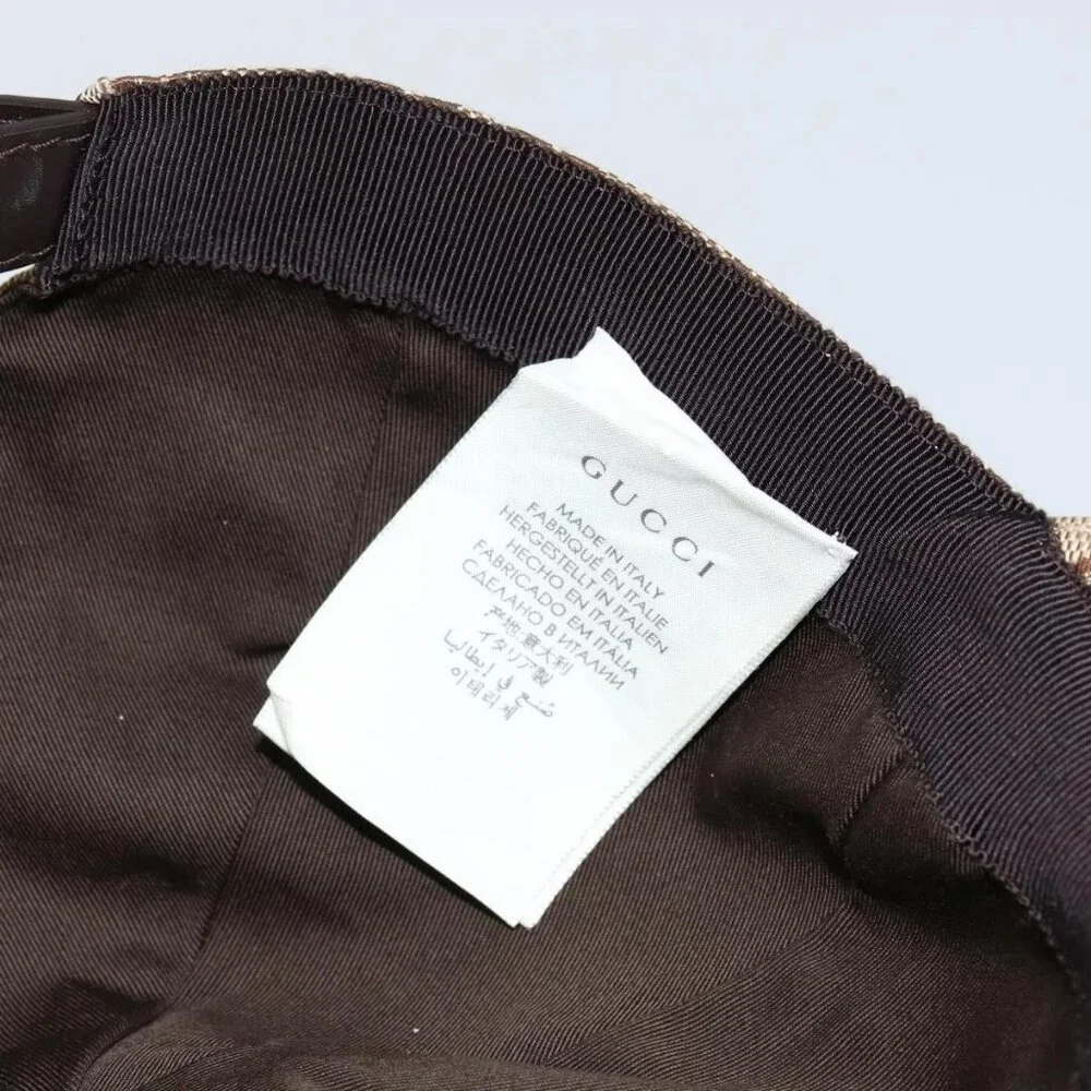 GUCCI GG Canvas baseball Cap M Beige Red Green 200035 Auth am9353 - Picture 10 of 14